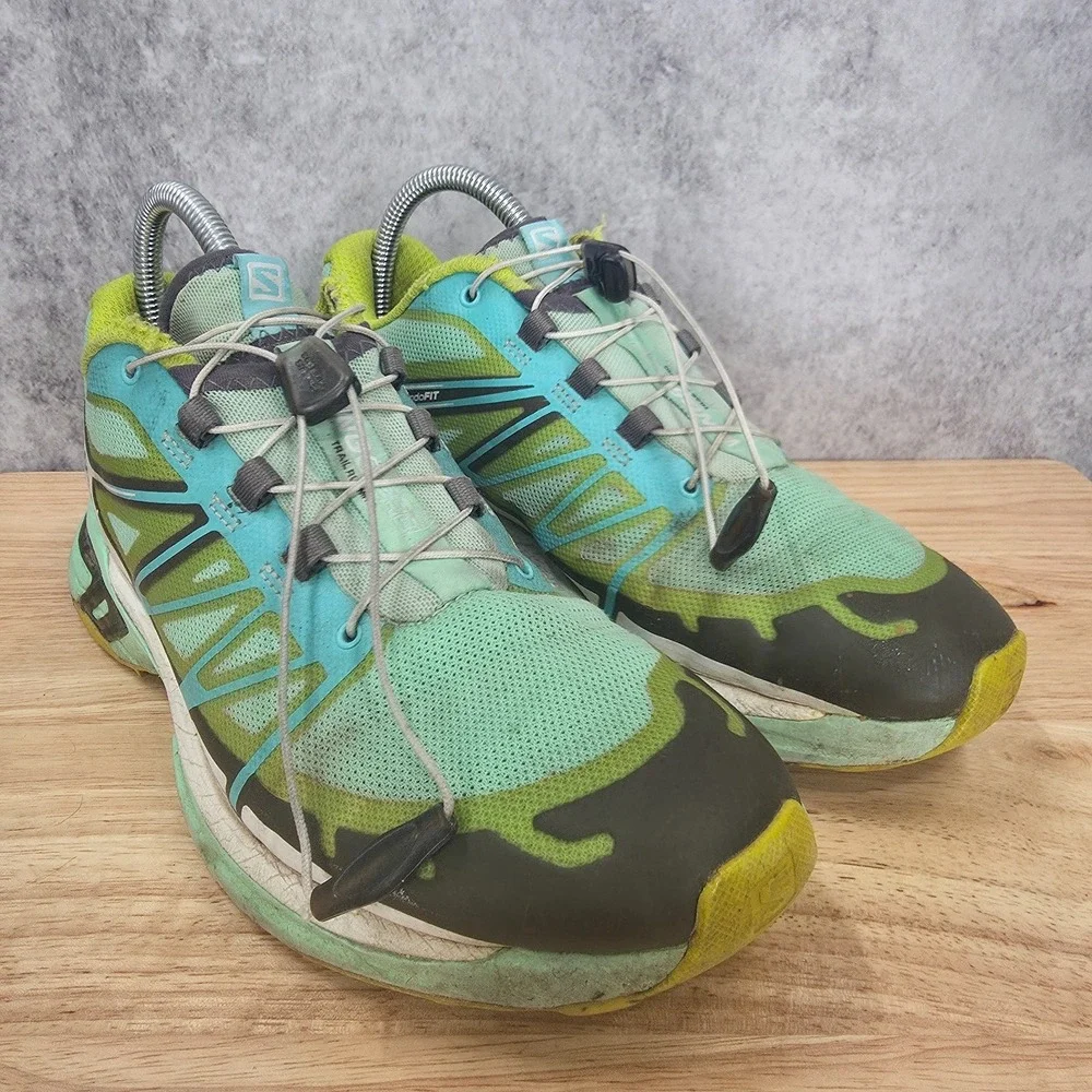 Salomon Wings Pro 2 Trail Running Shoes Womens 8 Lime Green Hiking Sneakers